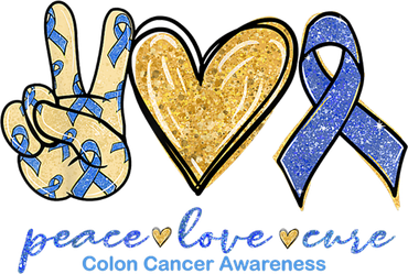 Peace Love Cures Ribbon Colon Cancer Awareness Supporter Golf Towel