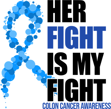 Her Fight Is My Fight Colon Cancer Awareness Ribbon Tank Top