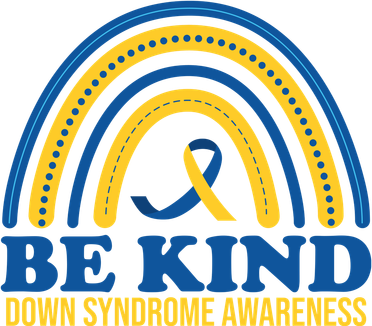 Be Kind Down Syndrome Awareness Rainbow Ribbon Women's T-Shirt