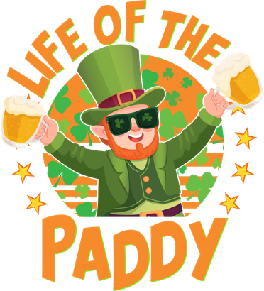 Funny St Patricks Day Life Of The Paddy Leprechaun With Beers Golf Towel