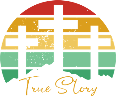 True Story Easter Cross Retro Sunset Doggie Tank