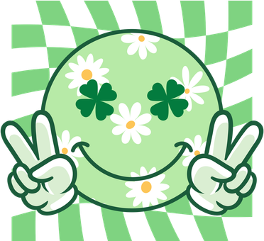Retro St Patricks Day Smiley Emoji Peace Sign Coaster