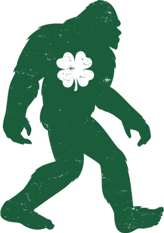 St Patricks Day Lucky Shamrock Clover Big Foot Sasquatch Yeti Women's T-Shirt