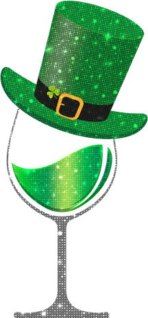 St Patricks Day Lucky Sparkly Wine Glass Tumbler
