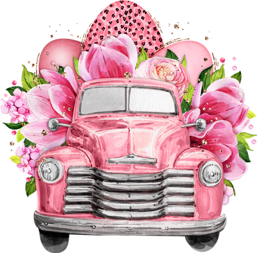 Spring Happy Easter Pink Vintage Truck Doddie Hoodie
