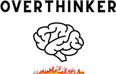 Overthinker Graphic With Picture Of Brain And Fire Coaster