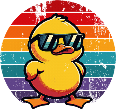 Cool Retro Yellow Duck In Sunglasses 70s 80s 90s Toddler T-Shirt