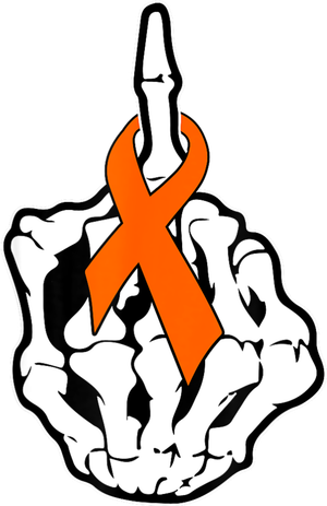 Fuck Kidney Cancer Awareness Middle Finger Orange Ribbon Golf Towel