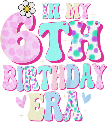 In My 6th Birthday Era Girl Gifts Six Bday 6 Year Old Cute T-Shirt