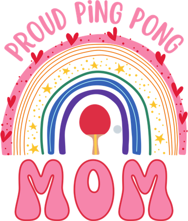 Funny Ping Pong Table Tennis Proud Ping Pong Mom Rainbow Gift Women's Hoodie
