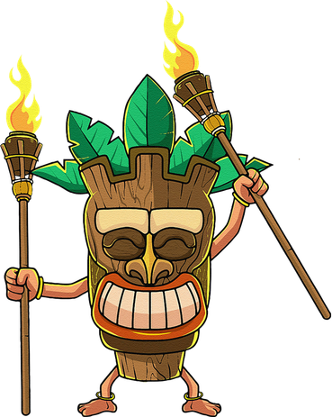 Tiki Man Hawaiian Summer Tropical Luau Party Toddler Hoodie
