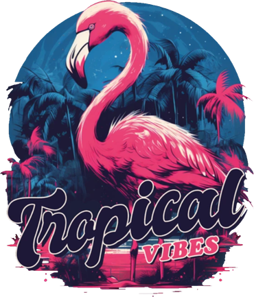 Tropical Vibes Flamingo Retro Palm Tree Baby Bodysuit