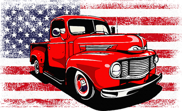 Patriotic Classic Old Pickup Truck American Flag Toddler Hoodie