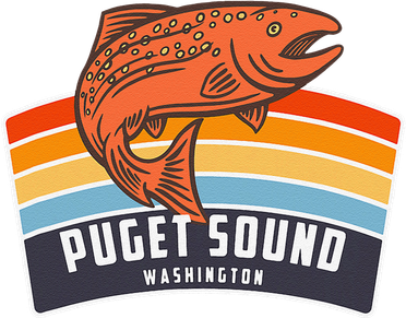 Puget Sound Washington Salmon Fishing Bucket Hat