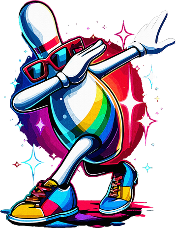 Bowling Pin Dabbing Sunglasses Bowler Player Women's Long Sleeve Shirt