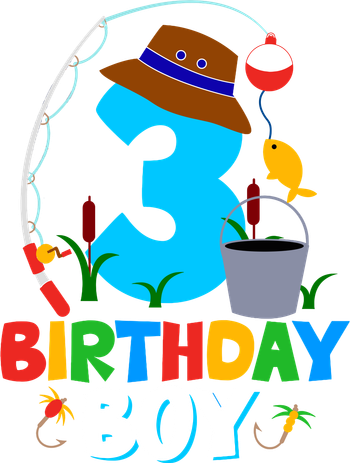 3rd Birthday Boy Fishing Fish Bday Party Decorations Toddler T-Shirt