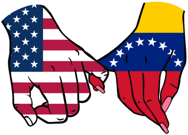 Usa And Venezuela Flags Hands Together Cute Gift Coaster