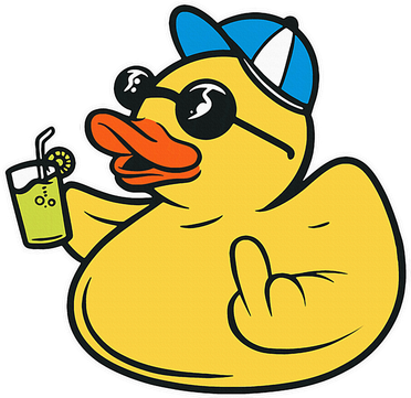 Evil Duck Middle Finger Cheeky Rubber Duck Coaster