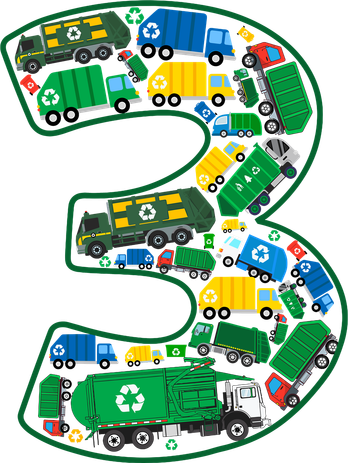 Garbage Truck Boy 3rd Birthday 3 Years Old Garbage Truck Boy Kids T-Shirt