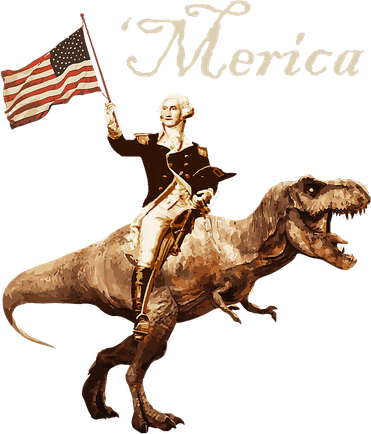 George Washington Riding A Tyrannosaurus Rex Merica Hat