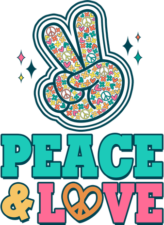 Retro Flower Power Peace And Love Kids Long Sleeve Shirt