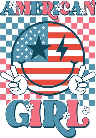 American Girl Retro Groovy 4th Of July Smile Peace Tote Bag