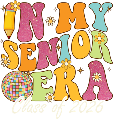 In My Senior Era Class Of 2026 Graduate Retro Groovy Funny Gift Coaster