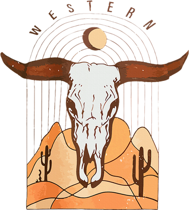 Cow Bull Cattle Skull Head Western Hat