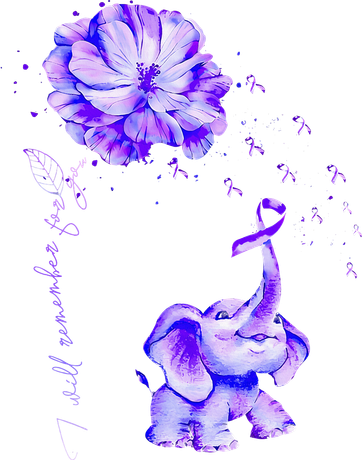 ILl Remember For You Purple Elephant AlzheimerS Awareness Kids Long Sleeve Shirt