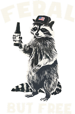 Feral But Free Funny Raccoon Hat