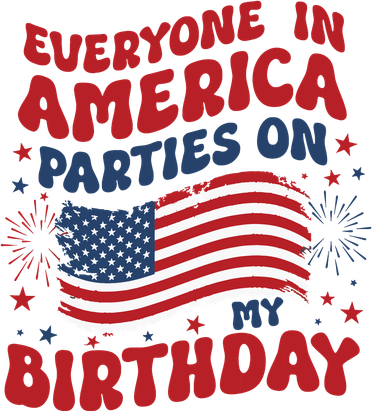 July 4th Birthday Button