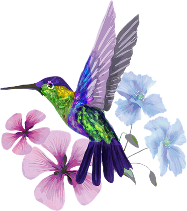 Hummingbird Colibri Snowcap Bird Flowers Tropical Summer Golf Towel