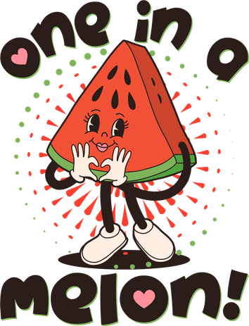 Cute Retro Cartoon Watermelon One In A Melon Tote Bag