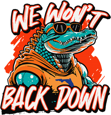 Retro We WonT Back Down Blue And Orange Gator Toddler T-Shirt