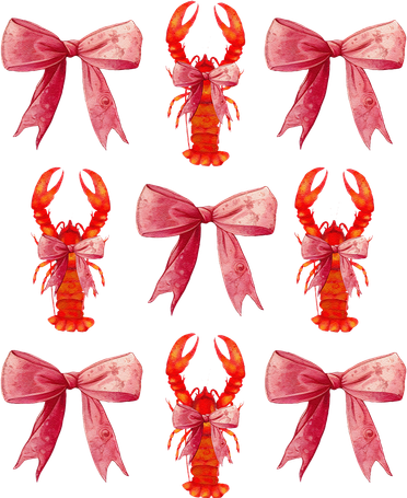 Bow Cute Coquette Crawfish Kids T-Shirt