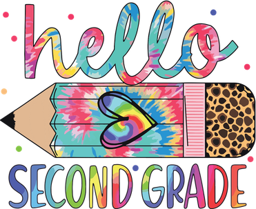 Back To School Hello Second 2nd Grade Leopard Tie Dye Pencil Mousepad