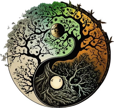 Buddhist Yin Yang Zen Tree Of Life Bucket Hat