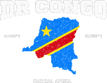 Congolese Flag And Map Dr. Congo Coordinates Pajama Set
