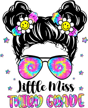 Groovy Messy Bun Third Grade Back To School Hoodie