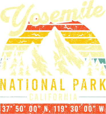 Yosemite Vintage Retro California National Park Toddler Long Sleeve