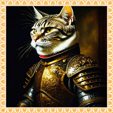 Funny Cat Medieval Portrait Renaissance Oil Painting Pet Long Sleeve Shirt