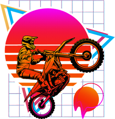 Dirt Bike Retro 80s Style Vintage Motocross Women's Long Sleeve Shirt