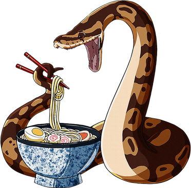 Funny Japanese Kawaii Ramen Snake Cute Ball Python Hooded Wearable Blanket