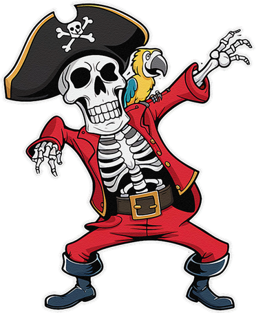 Dabbing Skeleton Pirate Halloween Jolly Roger Fun Doggie Tank