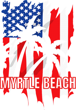 Myrtle Beach Vacation American Flag Toddler Long Sleeve