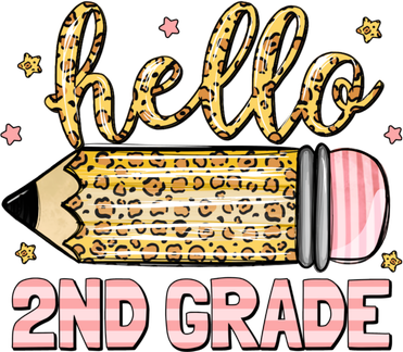 Back To School Hello Second 2nd Grade Leopard Pencil Girl Mousepad