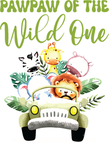 Pawpaw Of The Wild One 1st Birthday Safari Family Matching Toddler Hoodie