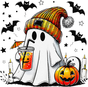 Halloween Ghost Pumpkin Spice Latte Coffee Kids Sweatshirt