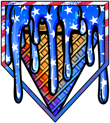 Patriotic Flag Melting Ice Cream Cone Coaster