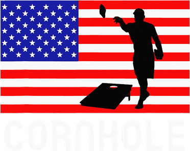 Cornhole Board Game Women American Flag Corn Hole Player Doggie Tank